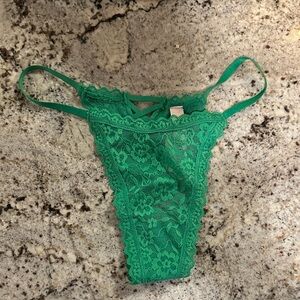 3 pair Victoria's Secret Emerald Lace String Thong 3 pair for 25